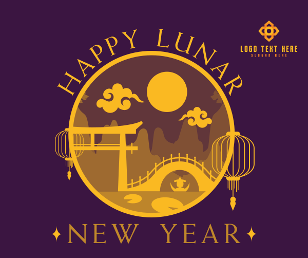 Happy Lunar Year Facebook Post Design