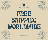 Floral Free Shipping Facebook Post Design