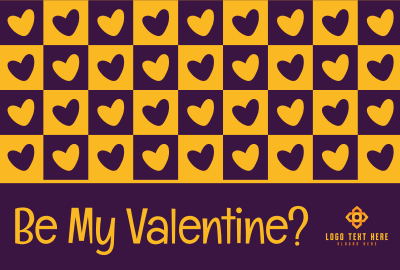 Valentine Retro Heart Pinterest board cover Image Preview