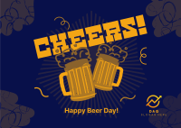 Cheery Beer Day Postcard Design