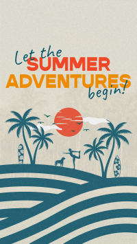 Retro Summer Silhouette Facebook story Image Preview