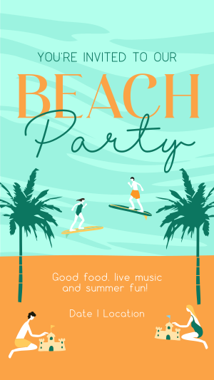 It's a Beachy Party Facebook story Image Preview