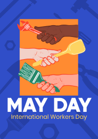 Hand in Hand on May Day Poster Design