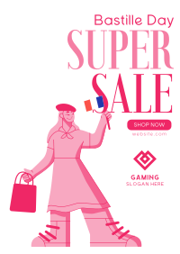 Super Bastille Day Sale Poster Design