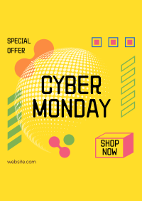 Quirky Tech Cyber Monday Poster Design