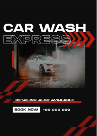 Premium Car Wash Express Flyer Design