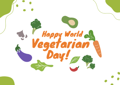 Happy Vegetarian Day Postcard Image Preview