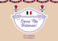 Bastille Day Badge Postcard Image Preview
