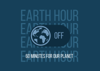 Earth Switch Off Postcard Design