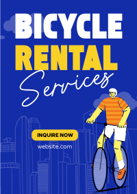 Modern Bicycle Rental Services Poster Design