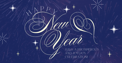 Elegant New Year Greeting Facebook ad Image Preview