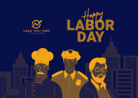 Happy Labor Day Postcard Image Preview