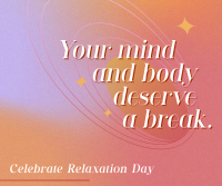 Celebrate Relaxation Day Facebook Post Design