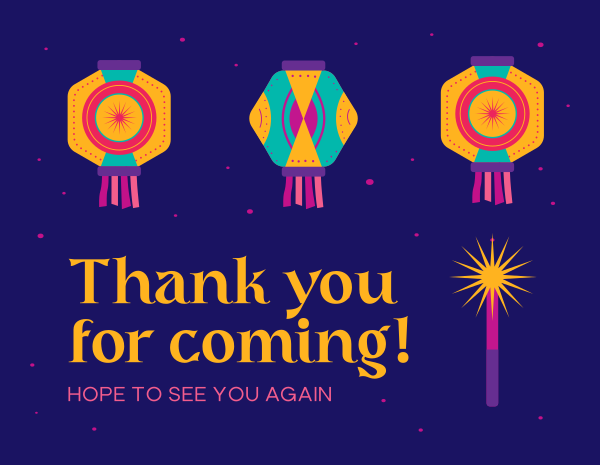 Diwali Lights Thank You Card Design Image Preview