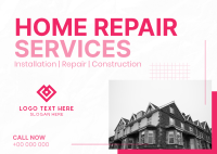 Minimal  Home Repair Service Offer Postcard Design