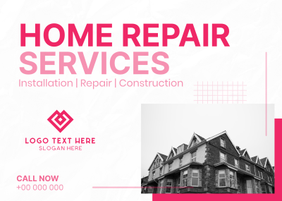 Minimal  Home Repair Service Offer Postcard Image Preview