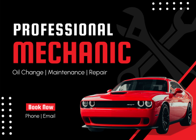 Professional Mechanic Postcard Image Preview