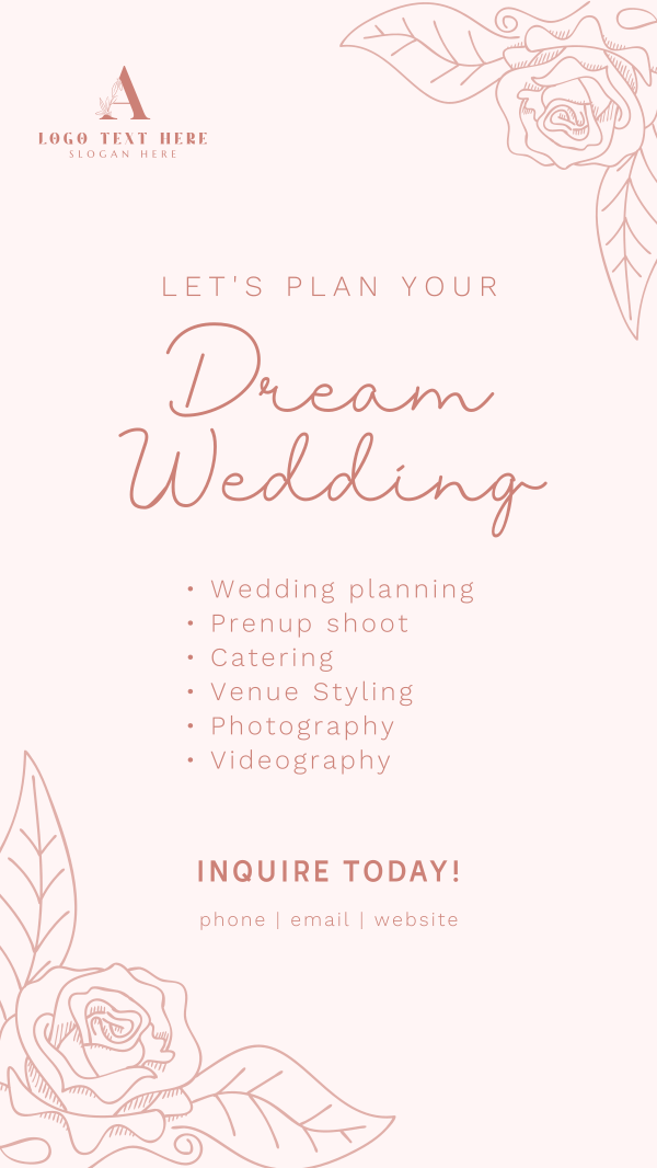 Minimal Floral Wedding Instagram Story Design Image Preview