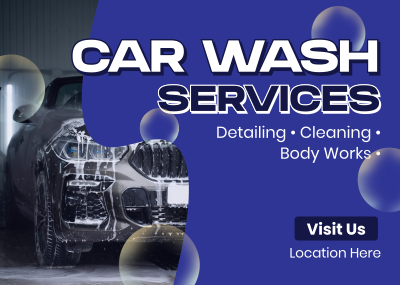 Carwash Auto Detailing Postcard Image Preview