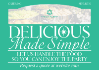 Elegant Food Catering Services Postcard Design