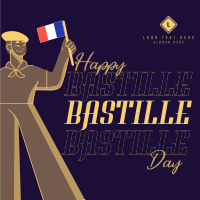 Hey Hey It's Bastille Day Instagram Post Design