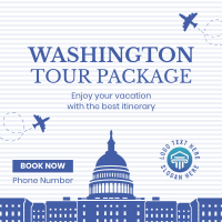 Washington Travel Package Instagram Post Design