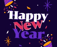 Festive New Year Facebook Post Design