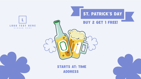 Saint Patrick Beer Illustration Facebook Event Cover Design Image Preview