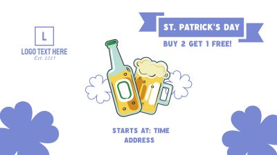 Saint Patrick Beer Illustration Facebook event cover Image Preview