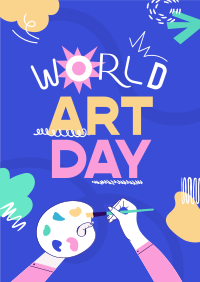 Quirky World Art Day Flyer Design