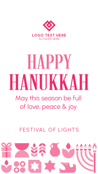 Happy Hanukkah Pattern Instagram reel Image Preview