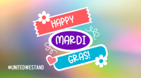 Mardi Gras Flag Facebook Event Cover Design