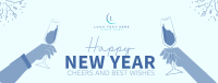 Cheers To New Year Facebook Cover Design