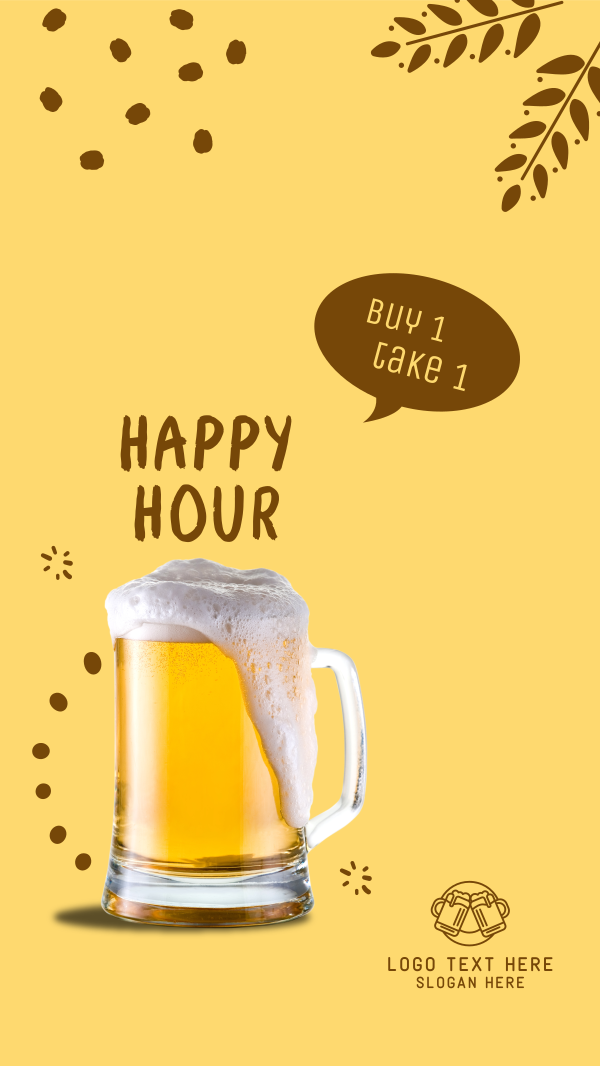 Happy Hour Buy 1 Get 1 Facebook Story Design Image Preview
