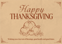 Thanksgiving Greeting Postcard Design