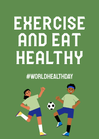 Exercise & Eat Healthy Poster Design
