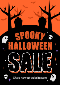 Spooky Ghost Sale Poster Design