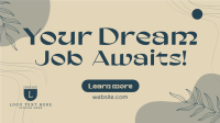 Modern Floral Dream Job Awaits Facebook event cover Image Preview