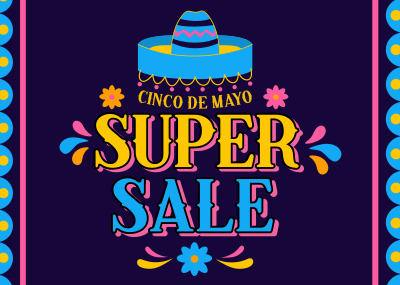 Cinco De Mayo Biggest Colorful Sale Postcard Image Preview