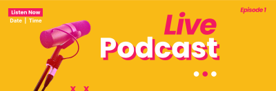 Live Podcast Twitter header (cover) Image Preview