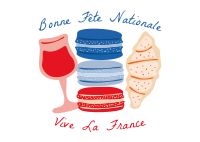 French Food Illustration Postcard Design