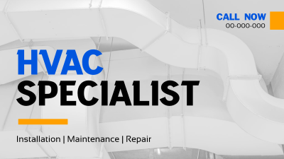 Minimalist HVAC Expert Facebook event cover Image Preview