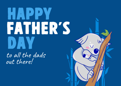 Father's Day Koala Postcard Image Preview