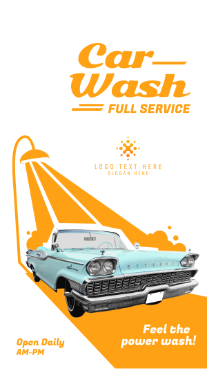 Car Wash Retro Facebook story Image Preview