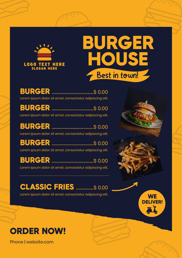 Burger Machine Menu Design Image Preview