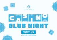 Casino Club Night Postcard Image Preview