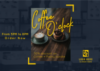 Coffee O'Clock Postcard Image Preview