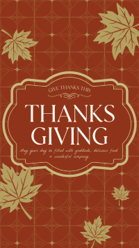 Elegant Thanksgiving Greeting Instagram Reel Design