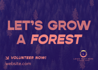 Forest Grow Tree Planting Postcard Design