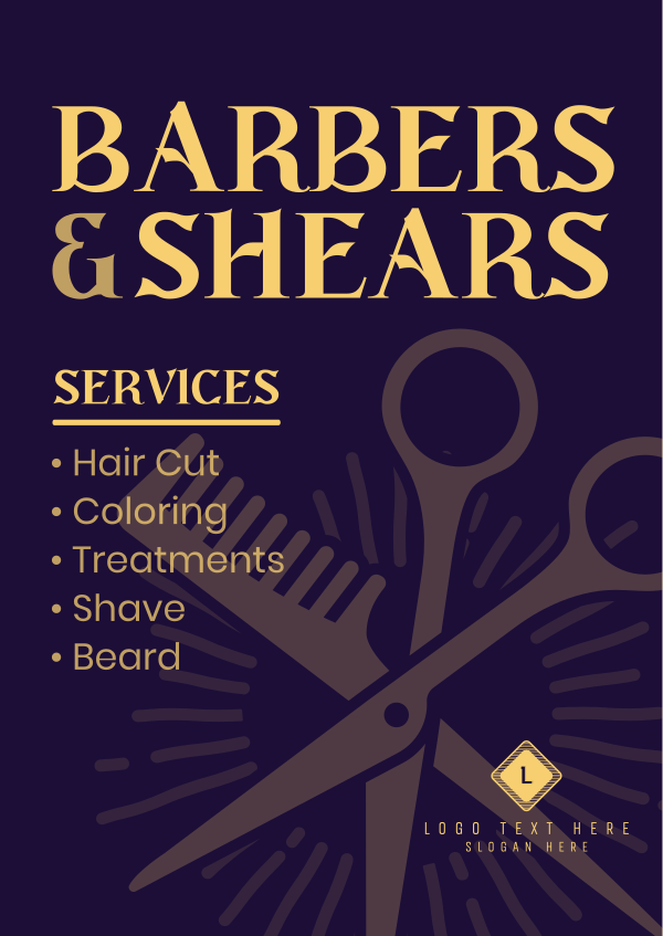 Barbers & Scissors Poster Design Image Preview